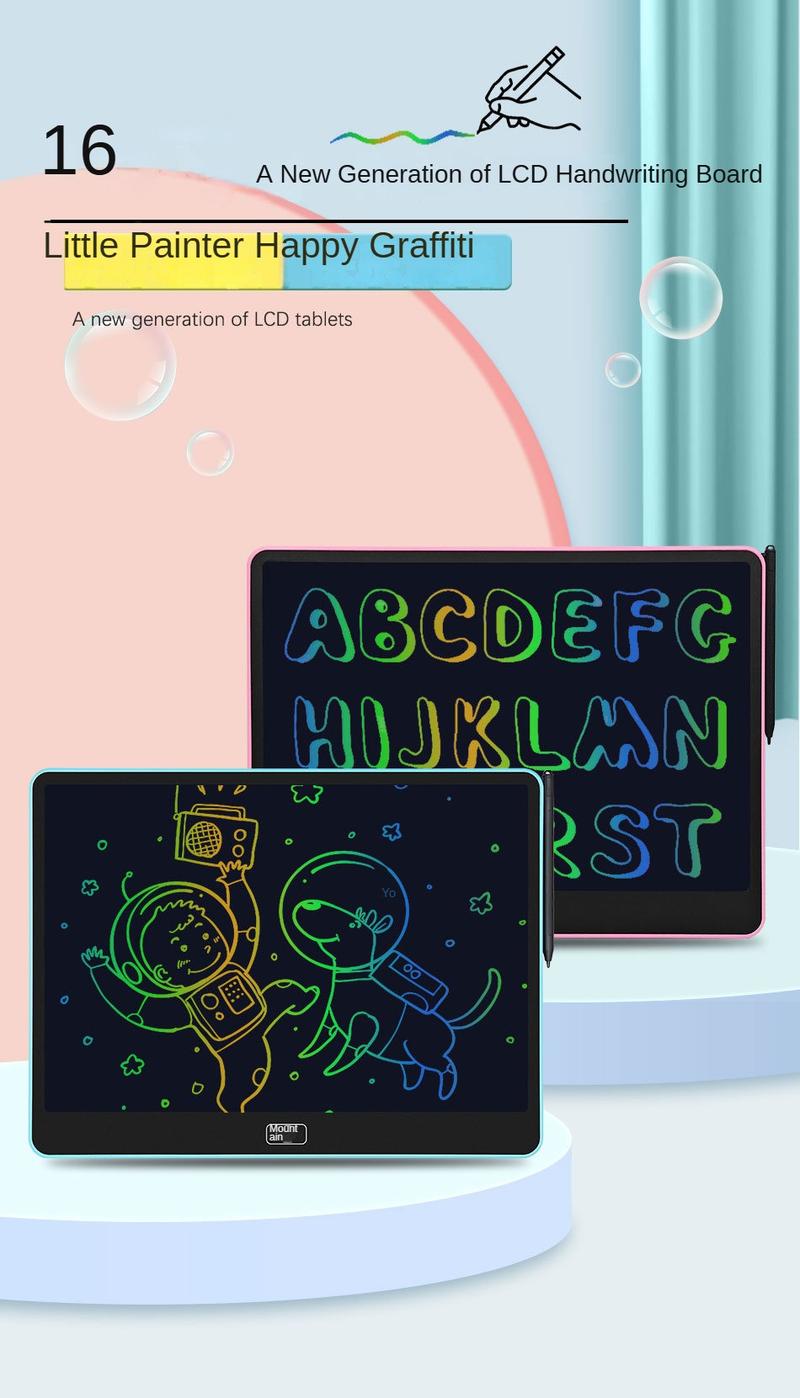 Product Introduction of Large size 13-inch 16-inch LCD painting board LCD writing board Children's graffiti electronic small black board drawing tablet 4
