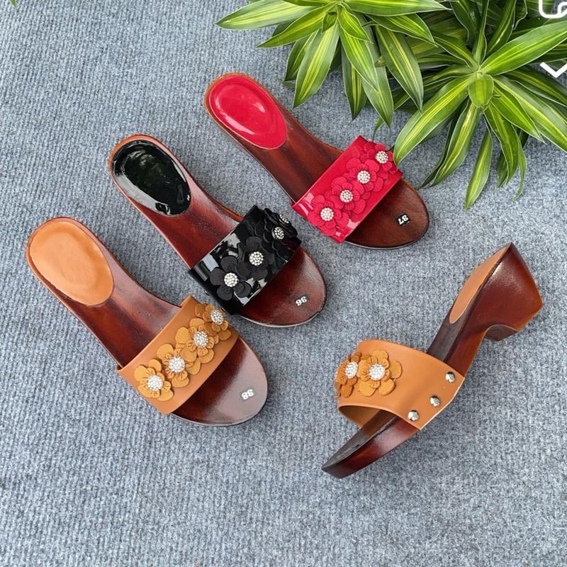 (FORM NHỎ TĂNG SIZE) GUỐC CHO MẸ, GUỐC NỮ TRUNG NIÊN ĐẾ GIẢ GỖ SIÊU NHẸ Shoes GiàY