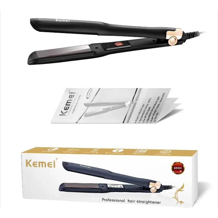 máy là tóc mini,Máy duỗi tóc nhiệt độ không đổi nóng nhanh KM-851 Kemei có đèn báo Máy duỗi tóc thẳng Kẹp làm tóc 2
