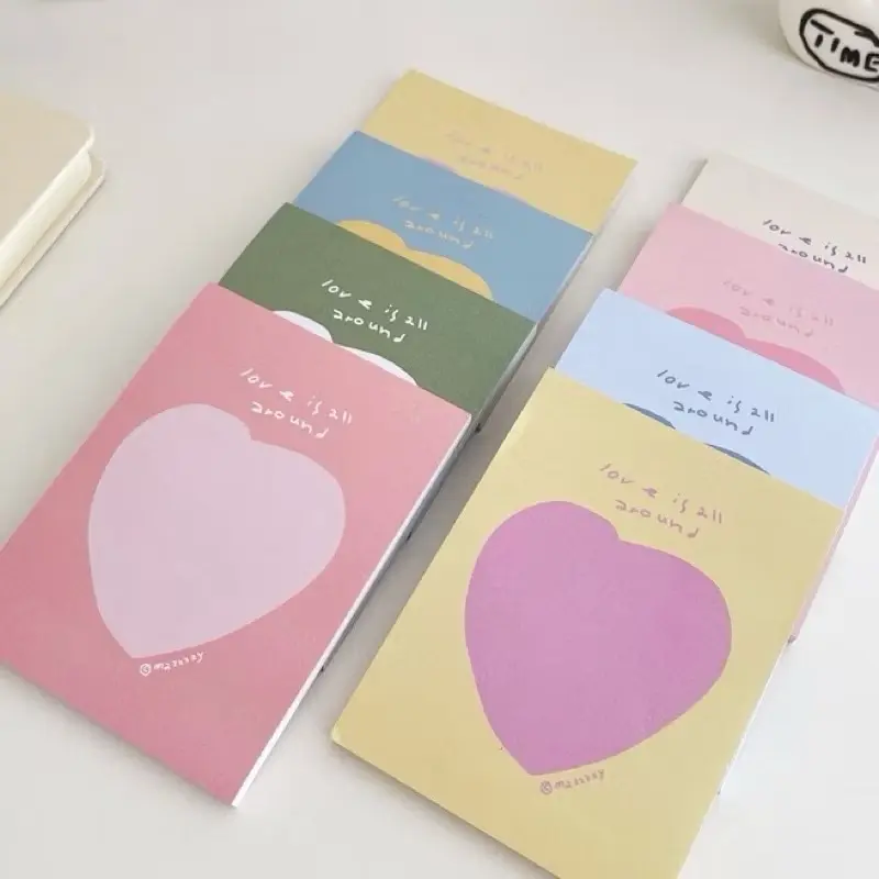 Giấy note / giấy ghi chú in hình tim sắc màu Sugar19