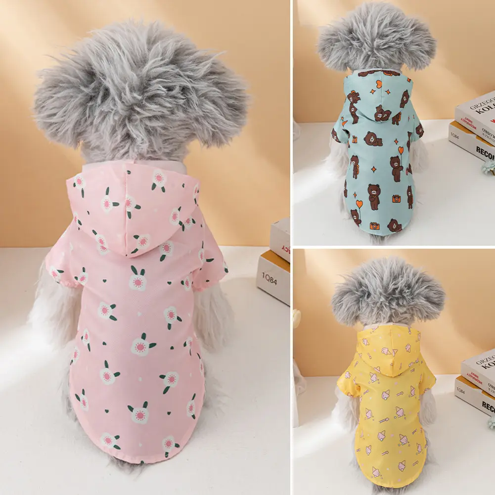 Pakaian Anjing Peliharaan, Baju Hujan Bertudung Kalis Air, dengan Jalur Reflektif, untuk Anjing, Kot Hujan, Jaket Luaran, Bekalan Haiwan Peliharaan, 465613
