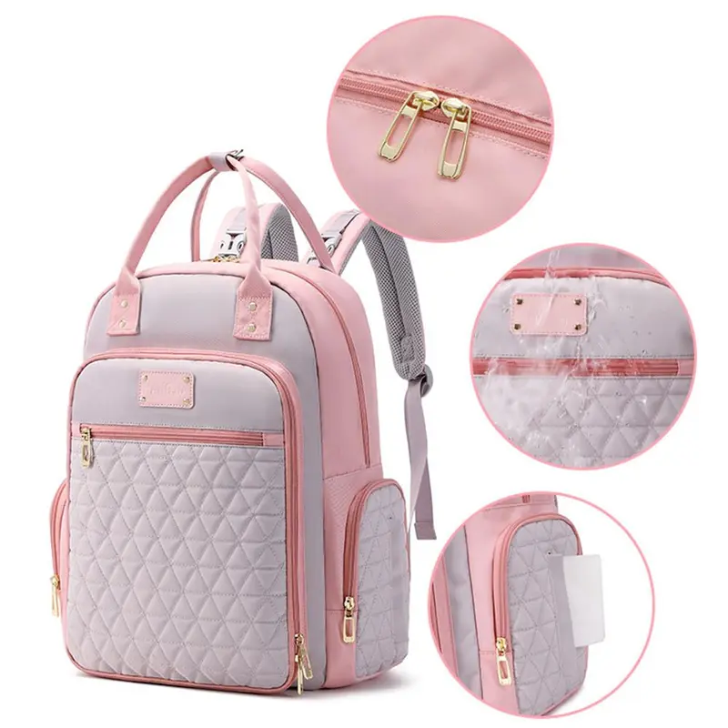 Baby Diaper Bag Backpack, Multifunctional Baby Bag with Insulated Pocket, Large Capacity Nappy Bag Perfect for Work & Travel 4