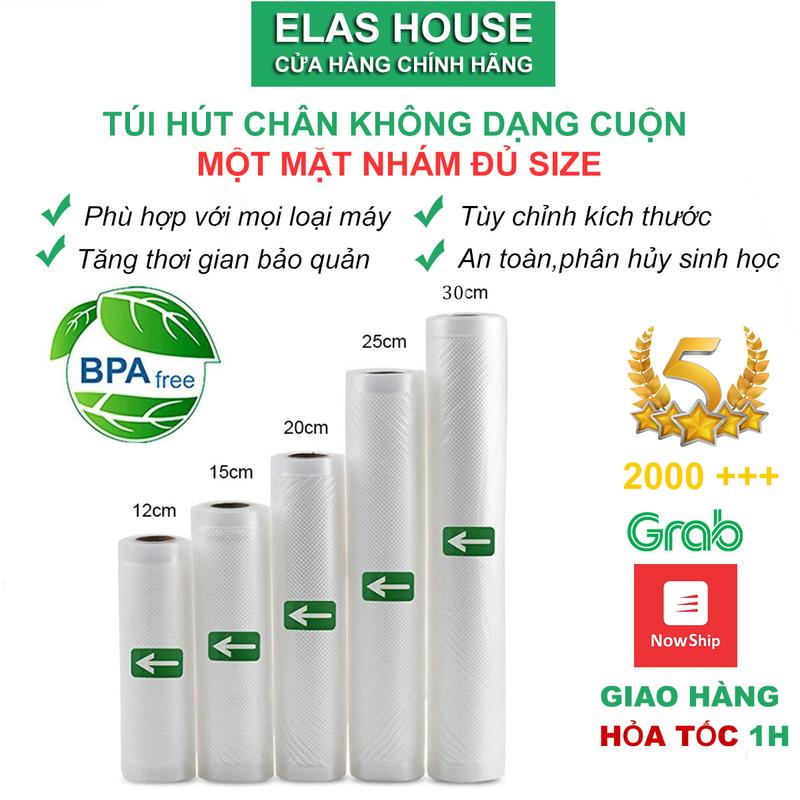  Túi hút chân không thực phẩm một mặt nhám,1 cuộn túi nhám dài 500cm bọc 