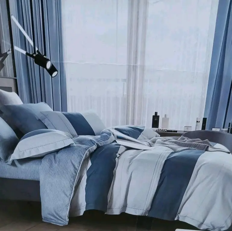 sprei set (160/180/200 t.40cm) + bedcover jumbo bahan sutra organik 40s