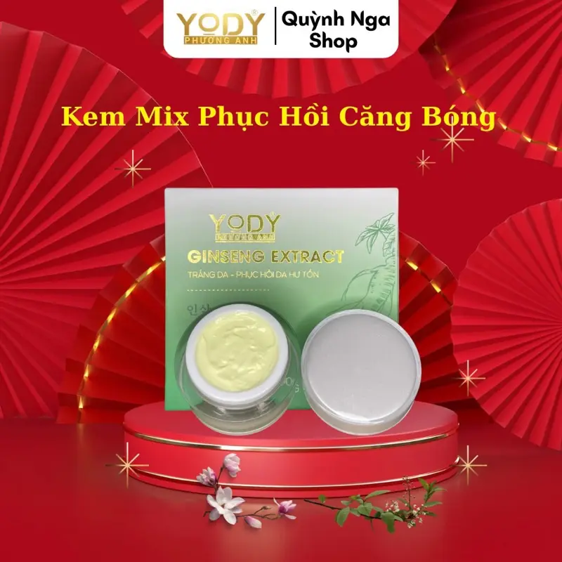1 hủ kem mix Sẵn 10gr yody Phương anh hỗ trợ  phuc hồi da được  mix từ   3x  Kem đêm  cao lạnh  cao sâm  nhung tinh chất  phuc hồi  cấu trúc da  serrum phục hồi