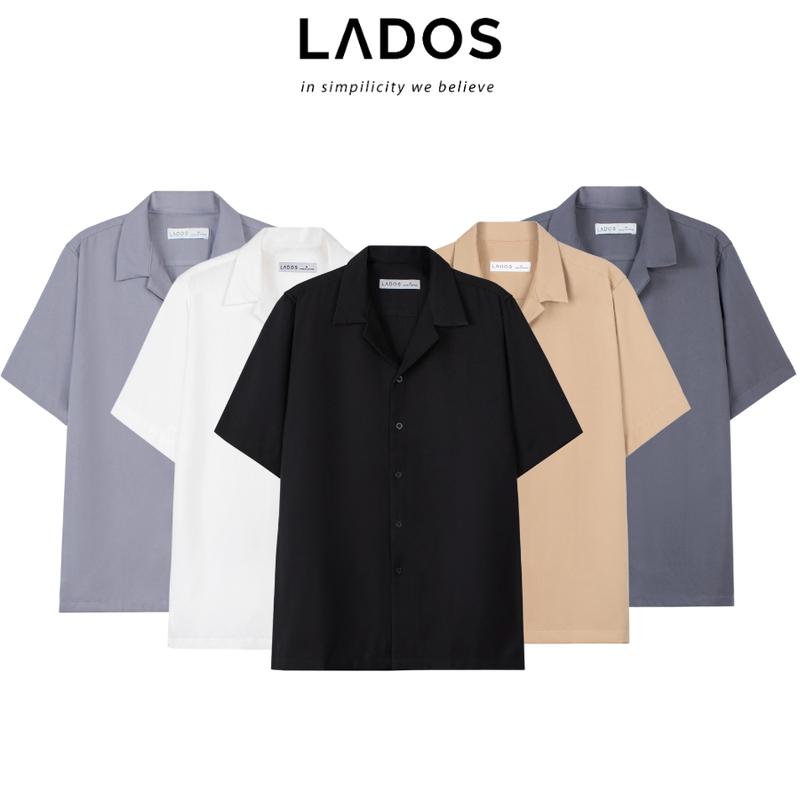 Áo sơ mi nam ngắn tay cổ vest cao cấp ít nhăn LADOS-8109 thời trang, dễ phối đồ