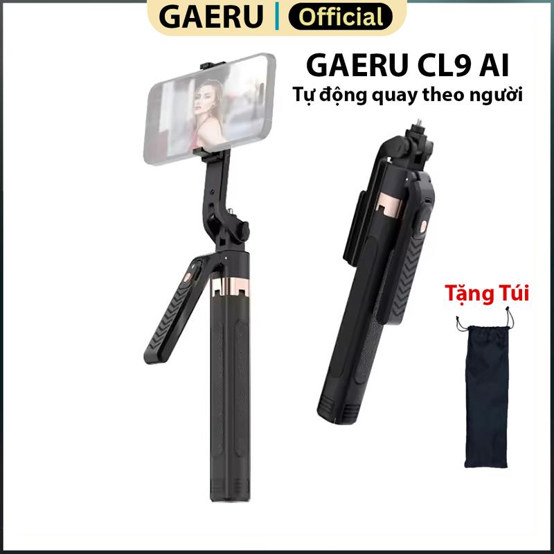 Gimbal Selfie GAERU CL9 AI tự động quay theo người, Tất cả trong một cầm tay Gimbal Selfie thu gọn 31cm mở rộng chiều cao 180cm phụ kiện selfie phone latech vn 【bộ màu đen  tripod tựxoay 360 gấpgọn