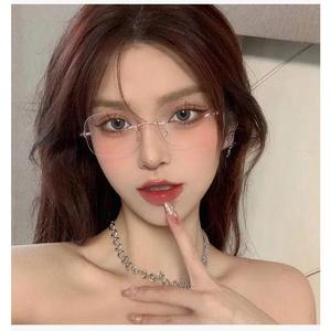 Gọng Kính, Không Gọng, Dành Cho Nữ, Chống Ánh Sáng Xanh, Gọng Kính Mắt Kính Cổ Điển Không Theo toa, Hoàn Thiện Mắt Cận Thị