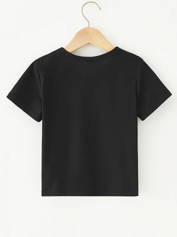 Toddler Boy's Letter Print Round Neck Tee, Summer Outfits 2024, Cute Casual Short Sleeve T-shirt for Kids Summer, Kids Clothes for Daily Wear 1