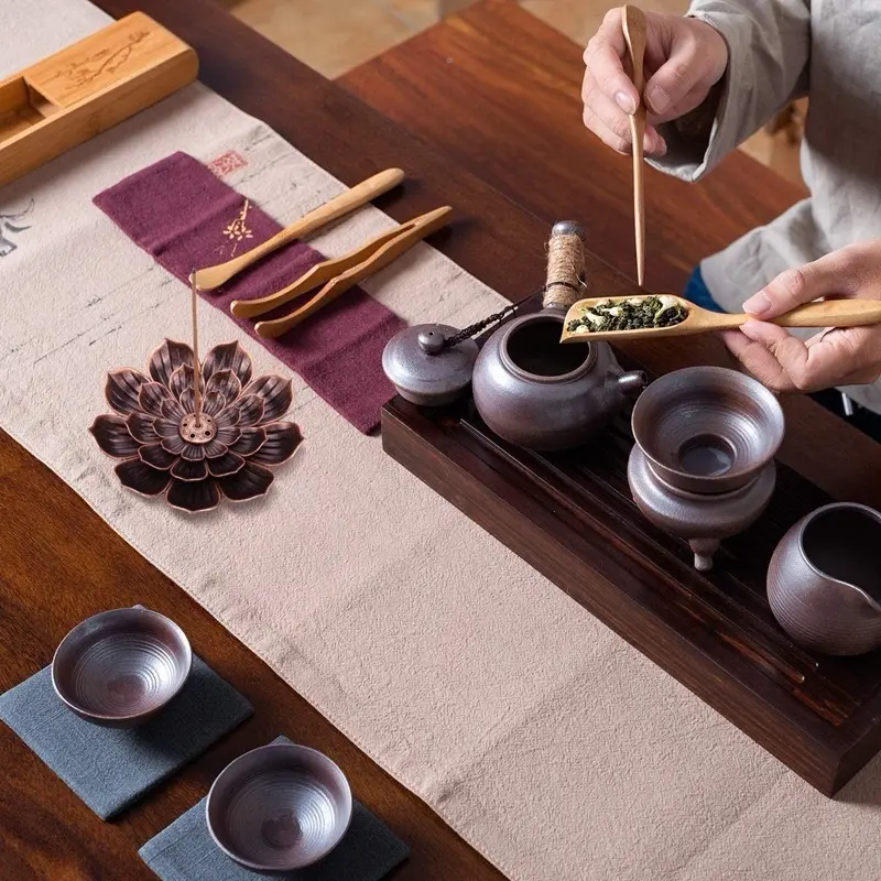Đế Cắm Nganh Trầm Hương Không Tăm, Nụ Trầm Hương.  Hình Hoa Sen Chất Liệu Hợp Kim Đồng. 2 Tầng và 3 Tầng có Thể Tách rời Dầu Thơm Phòng lư đốt 5