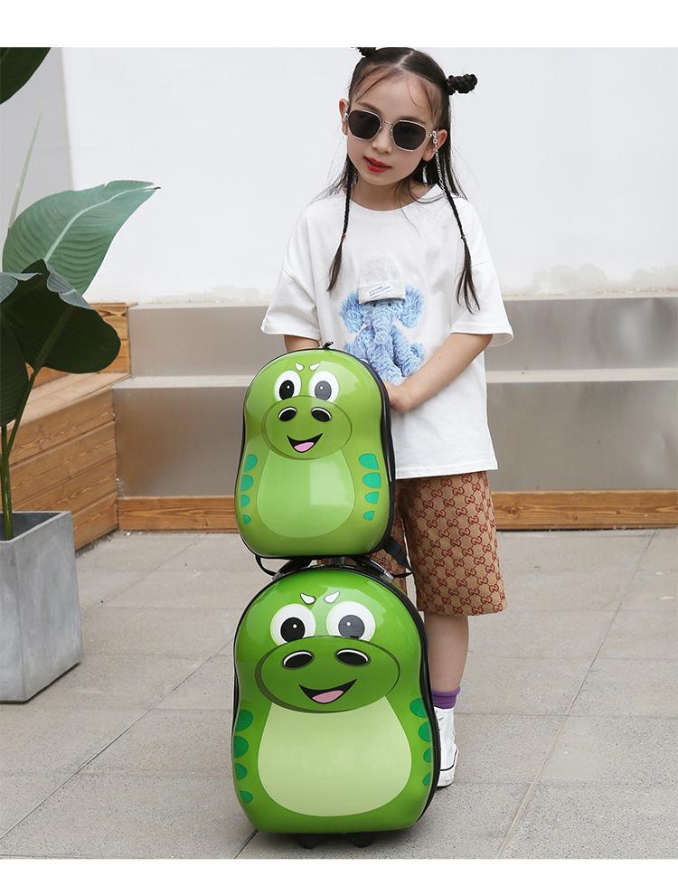Product Introduction of 2025 Children's Trolley Case Men's and Women's Small Luggage Egg Shell Universal Wheel 3D Cute Suitcase Children's Backpack 16