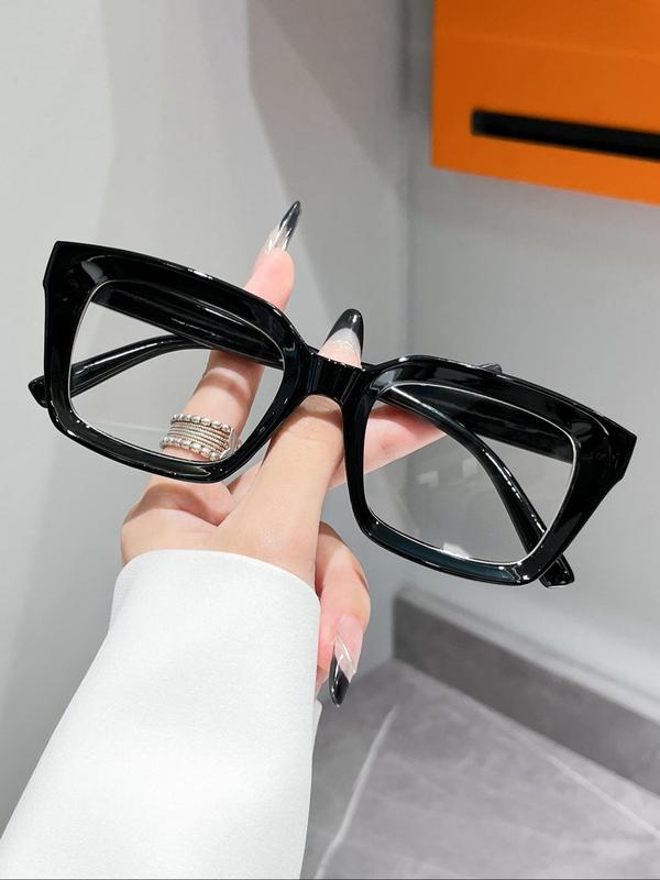 Simple Anti-blue Light Eyeglasses for Everyday Use, Basic Square Frame Fashion Eyeglasses for Women & Men Work Used, Daily Clothing Decor, Perfect for Student Daily Use, Modern Couples Gifts 3