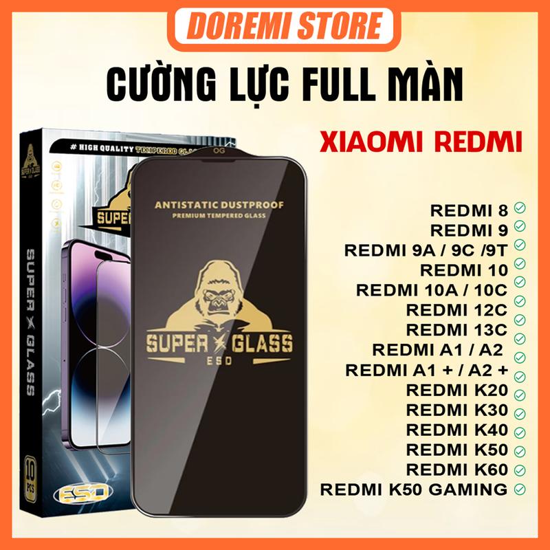 [COMBO 3 KÍNH] Kính cường lực KK full màn dán màn hình cho Xiaomi Redmi 9 9A 9C 9I 9T 10 10A 10C 12 12C 13C 13R Redmi A1 A1PLUS A2PLUS A3 K20 K20PRO K30 K30S K40 K40S K40PRO K40PRO+ K50