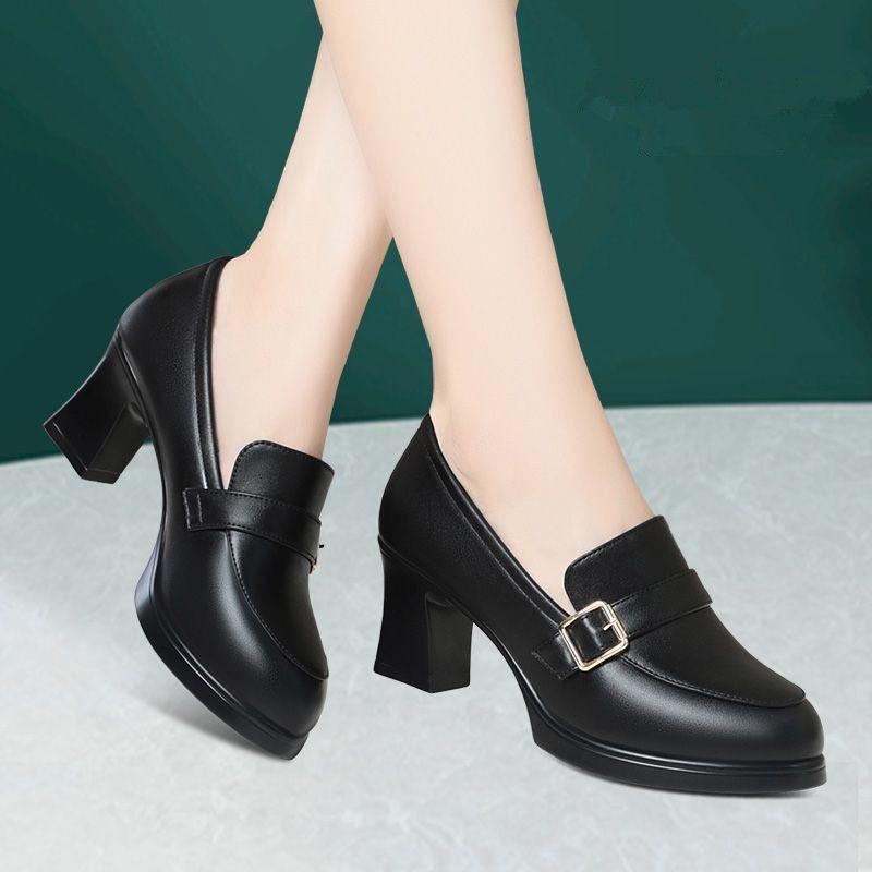 Product Introduction of Giày Cao Gót, Siêu Mềm, Cắt Sâu, Không Thấm Nước, Phong Cách Catwalk Sườn Xám, Làm Cho Bạn Trông Cao Hơn, Giày Lười, Giày Của Mẹ, Thích Hợp Cho Catwalk, Làm Bằng Da, Có Khóa Nữ Shoes 8
