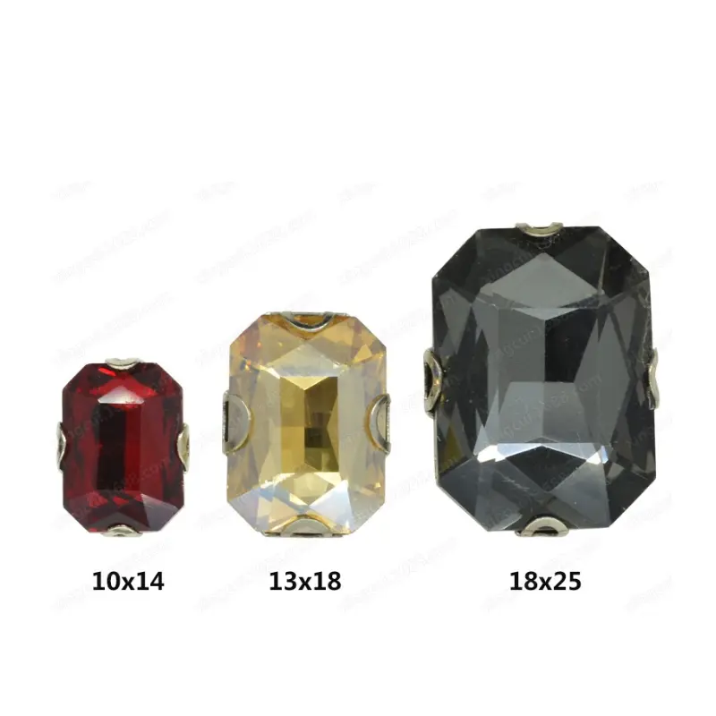 Đá Đế Chữ Nhật 18x25mm Đính Kết Trang Phục Thời Trang, Trang Trí Vương Miện 4