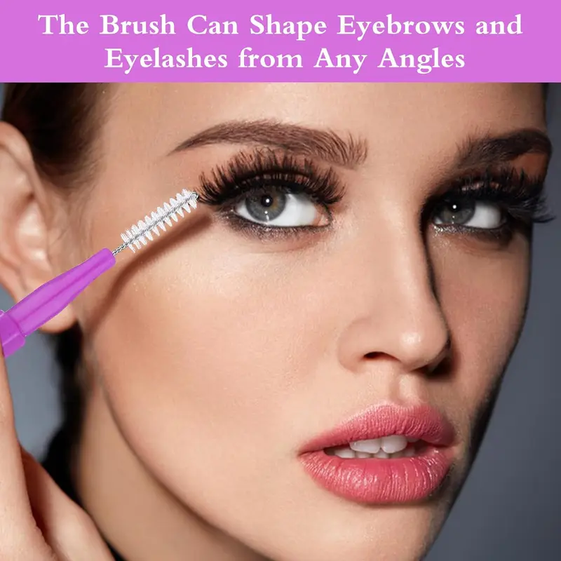 Micro Eyebrow Brush Set, 50pcs Multi-functional Eyelash Comb, Eyebrow Brush, Eye Makeup Tool for Women & Girls 5