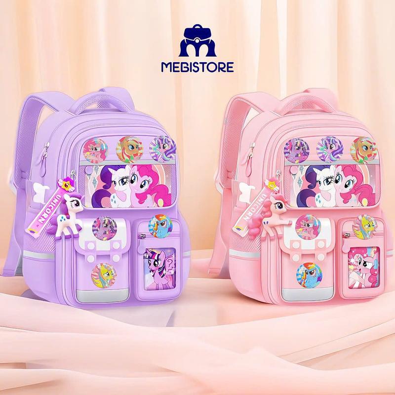 Balo chống gù ngựa UNICORN cao cấp dành cho các bé từ lớp 1 - lớp 7 tặng kèm móc khoá , tranh và ghim cài
