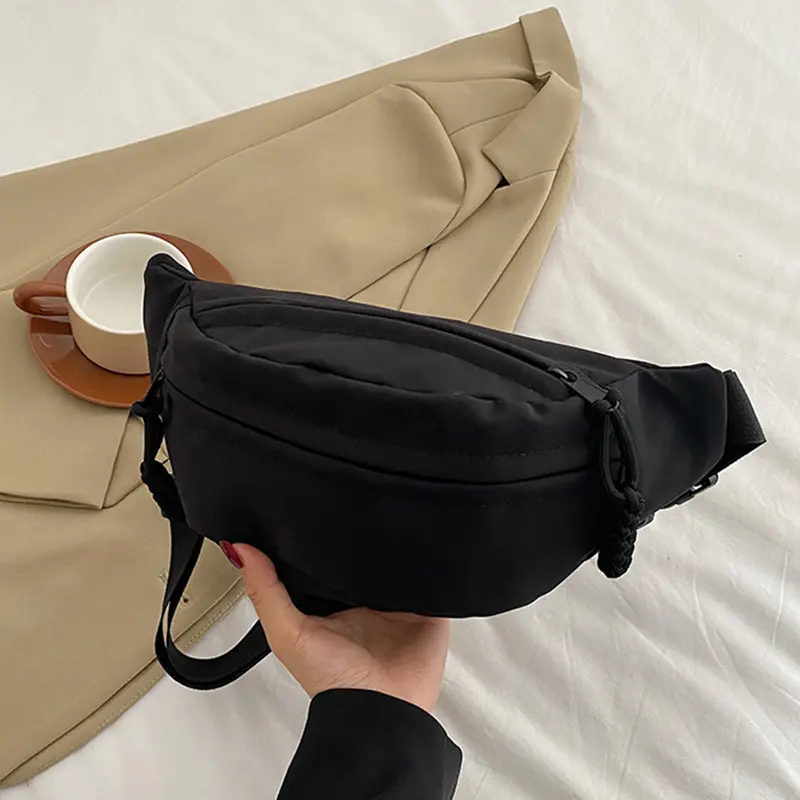 Túi Đeo Chéo Vải Bố, Quý Cô, Màu Trơn Túi Đeo Hông Đeo Chéo, Phong Cách Tendance, Dành Cho Nữ 2