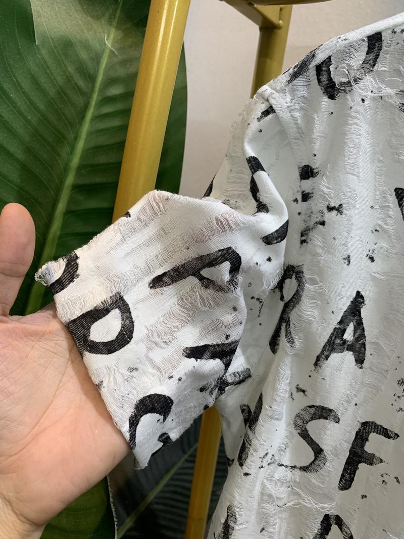 Product Introduction of Áo sơ mi cộc tay cotton wat họa tiết chữ cái  AT- 76 a( Quân còi 1988 ) Menswear Nam Cổ Tròn 20