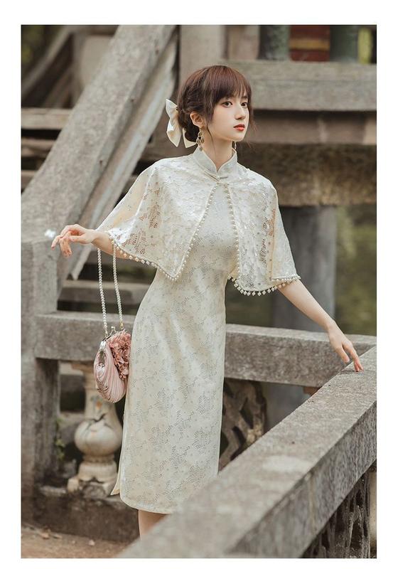 Product Introduction of Improved Cheongsam 2024 New Two-Piece Suit National Style Daily Wearable Summer Lace Young High-End Elegant Women 12