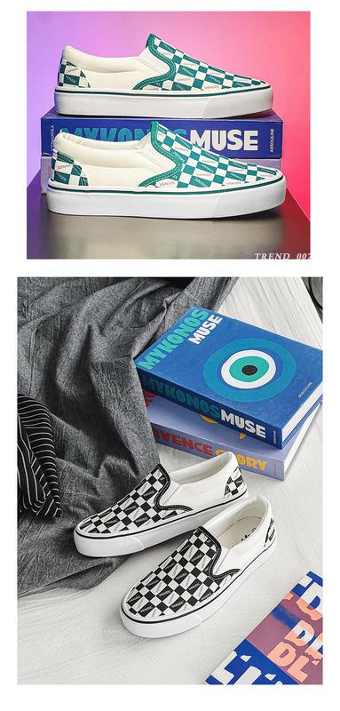 Product Introduction of Women's Plaid Canvas Shoes, Casual Flat Shoes, Low-top Non-slip Wear-resistant Canvas Shoes for Students and Couples 49