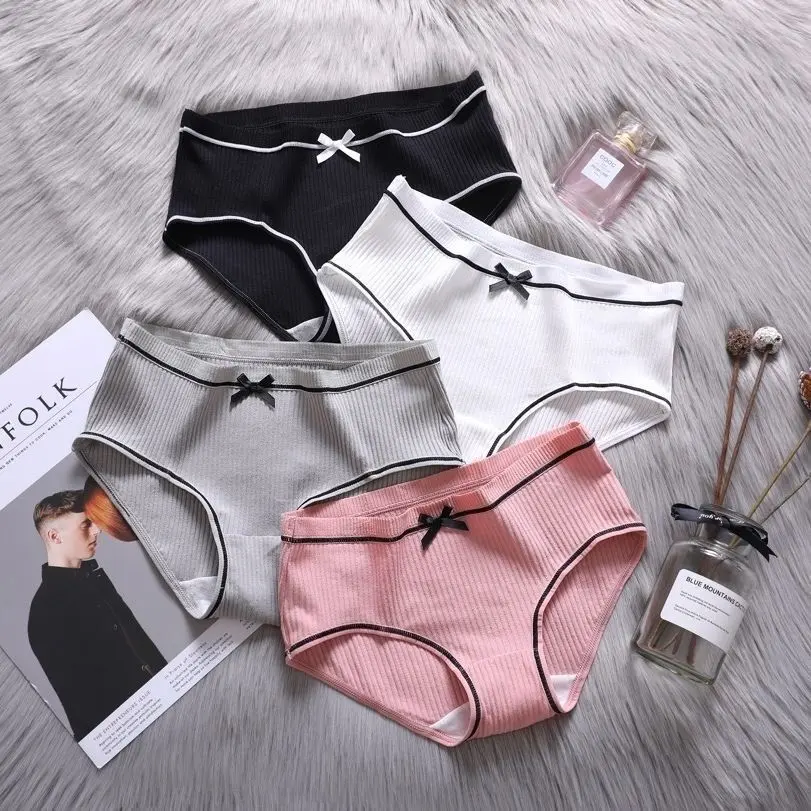 Japanese Style Women's Underwear Female Student Korean Style Thread Mid Waist Girl Sexy Cute Large Size Boxers Cross-Border E-Commerce cup  c  type skims  bra skims  nib binder  tomboy colombian  faja body  shaper  women faja  body  shaper