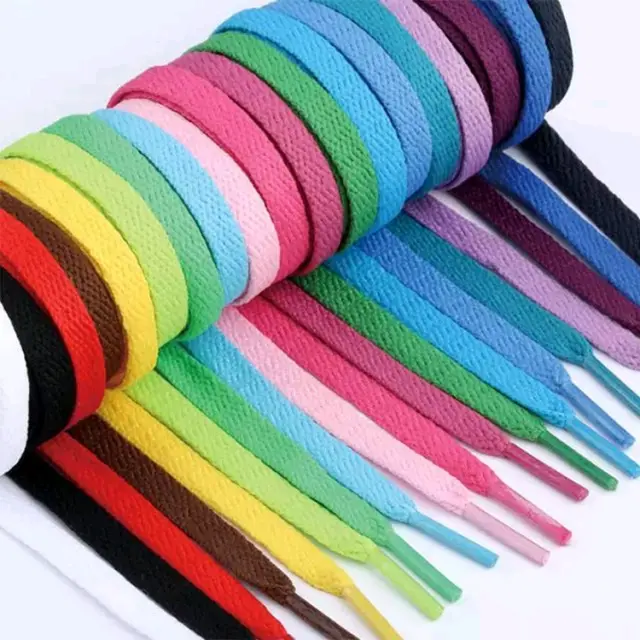 Tali Sepatu Gepeng Polos 110cm Polyester Berbagai Warna - Kwalitas Bagus