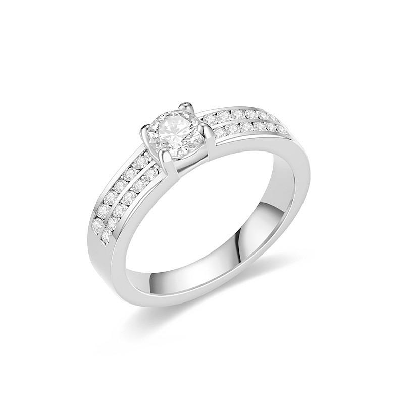Nhẫn Thép Không Gỉ, 6mm, Hai Hàng Zircon, Phong Cách Cổ Điển Nhẫn Nữ, Thương Hiệu Thời Trang, Chất Liệu Thép Titan. 7