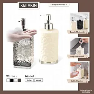 KOTAKIN Botol Sabun Aesthetic Pump Refill Shampoo Cair Hand Body Lotion Kotak Bulat Dispenser Souvenir Nikah