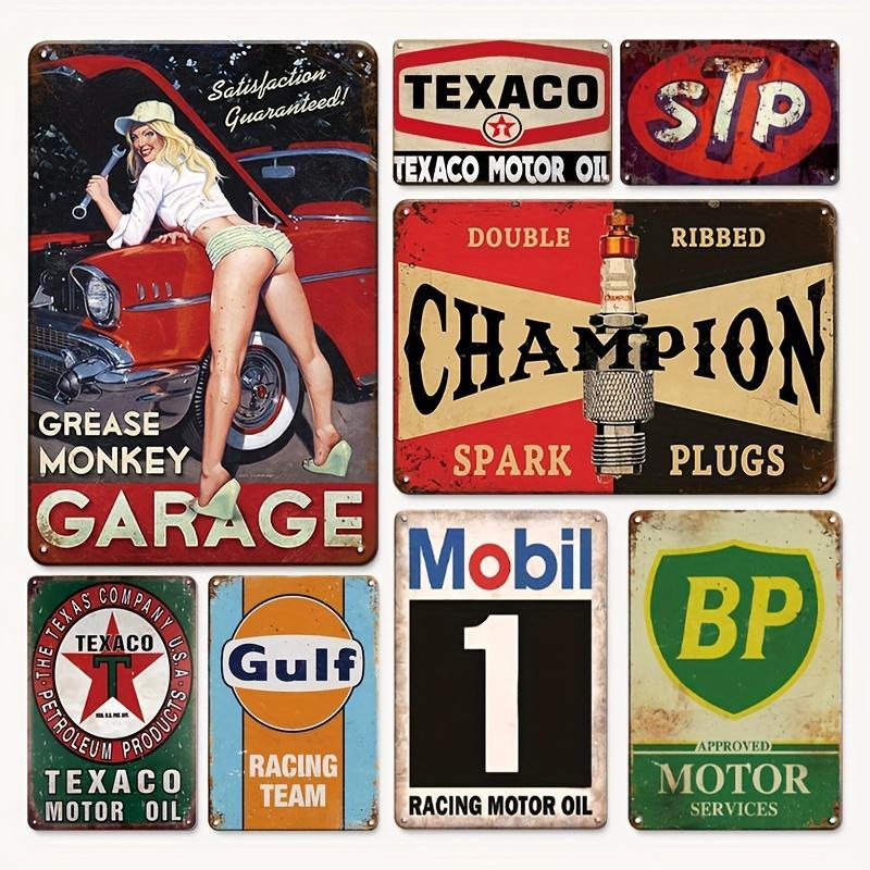 Product Introduction of Vintage Metal Tin Sign, 8 Counts/set Retro Garage Sign, Wall Decor for Home Living Room Bedroom Office, Man Cave Decor, Gift 0