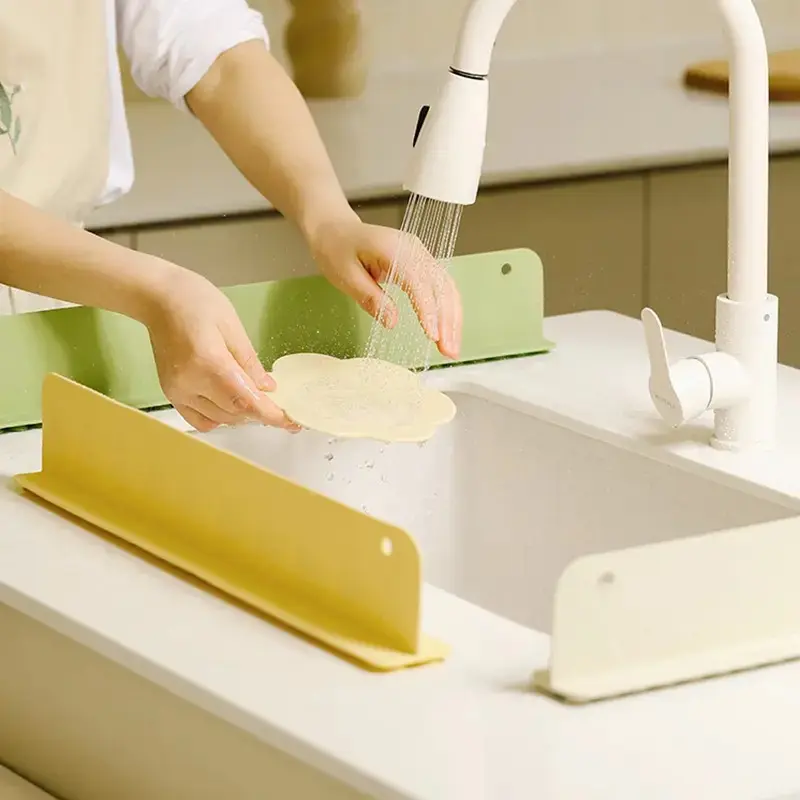【DR】Penghalang Cuaca Penghisap Terintegrasi untuk Wastafel Kamar Mandi & Dapur Anti Percikan Tahan Cipratan Bahan Silikon Berkualitas Tinggi 30x6,5x2cm