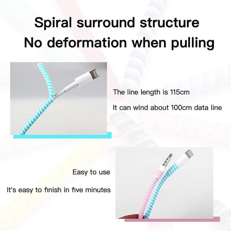 For Mobile Phone Data Cable Protector 1.4 Meters Charging Cable Winding Protection Rope Creative Winding Device 3