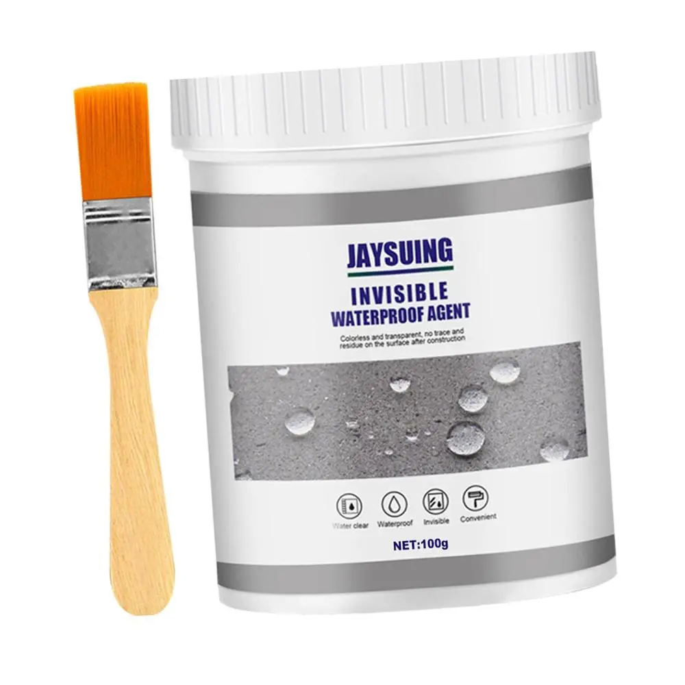 Waterproof Insulating Sealant Agent, Leak Trapping Repair Tools with Brush Invisible Leak Proof Coating Glue for Bathroom Toilet Floor Tiles