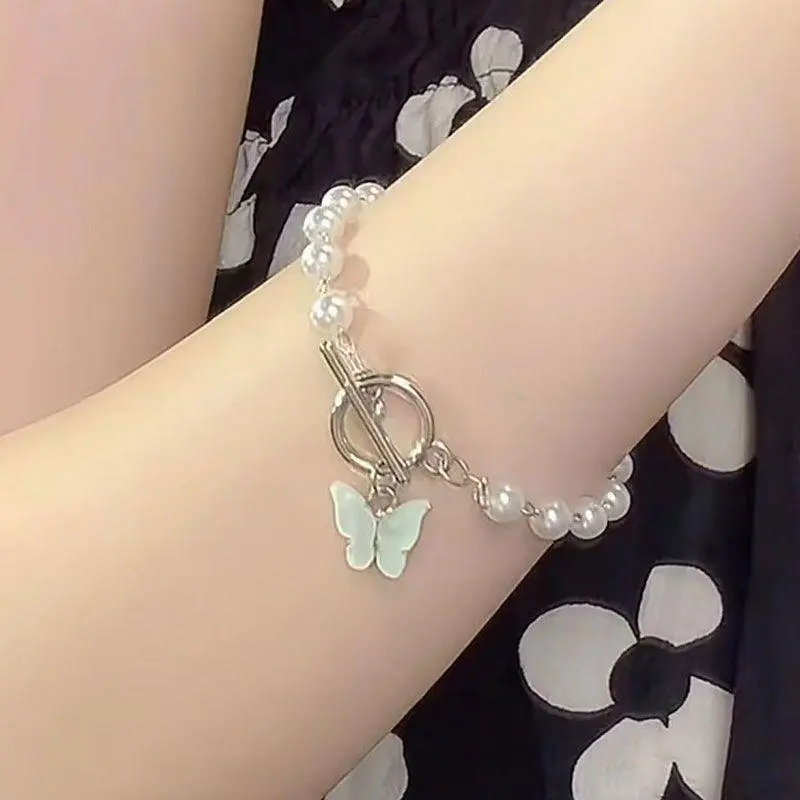 U CUSTOM - Gelang Mutiara Kupu Kupu Cantik Gelang Fashion Butterfly Pearl Cantik