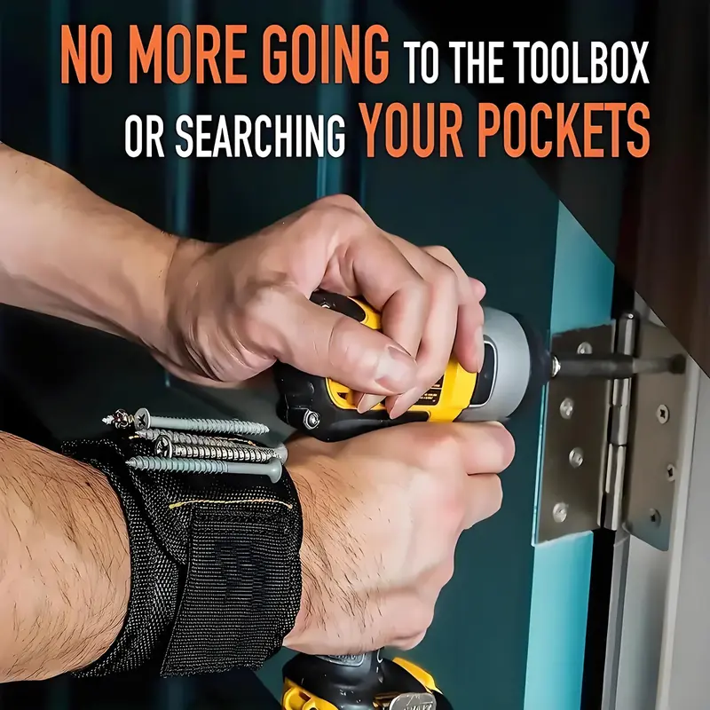 Magnetic Wristband Tool Holder, Multifunctional Tool Belt for Holding Screws, Nails, Drilling Bits, Perfect Gift for Handymen, Men, Women, and Dad, Heavy Duty 4