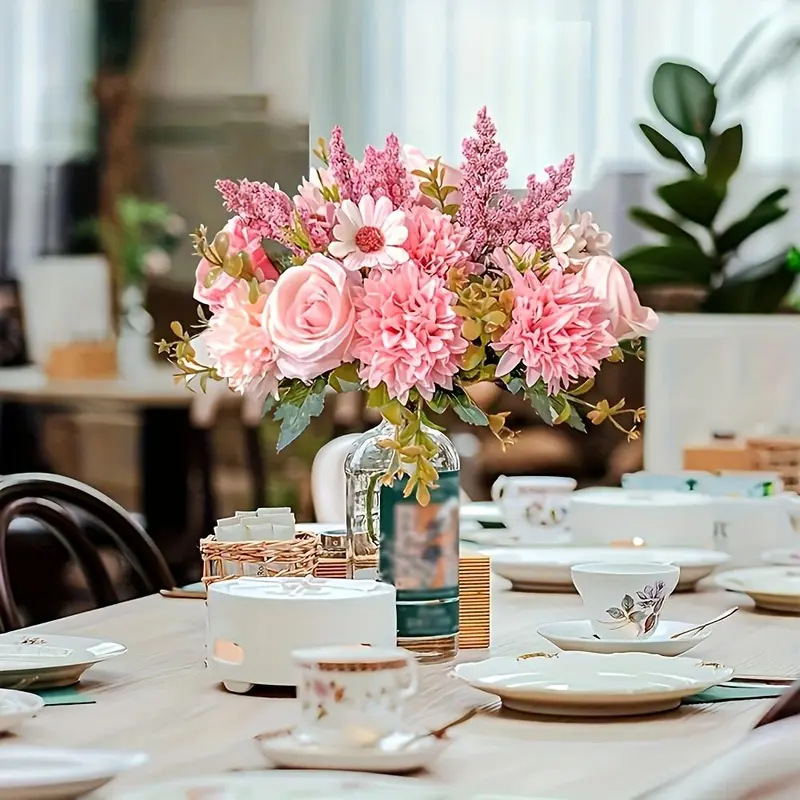 Artificial Peony Flower (without Vase), 2 Counts/set Faux Flower, Decorative Flower for Home Party Wedding Anniversary 2