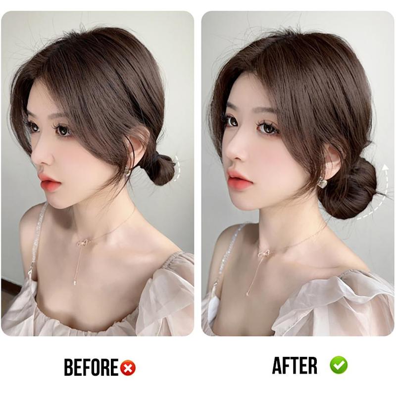 Product Introduction of Bun head wig female real hair natural bouffant scrunchie bract head lazy man disc hair artifact fake antique hair simulation 5