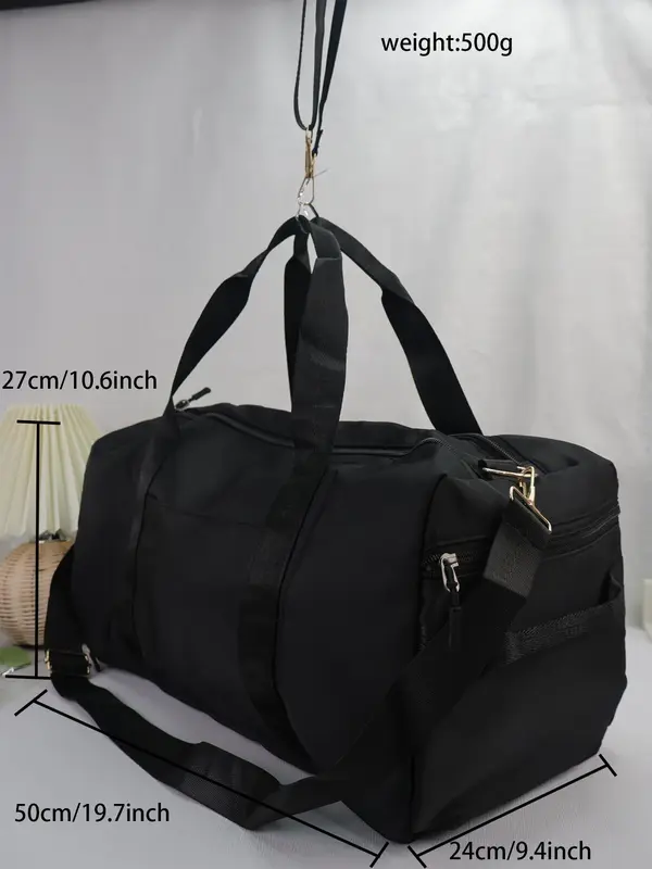 Fashion Wet and Dry Swimming Gym Sports Bag, Lightweight Outdoor Travel Tote Bag, Simple Plain Color Large Capacity Waterproof Zipper Duffle Bag, Unisex 5