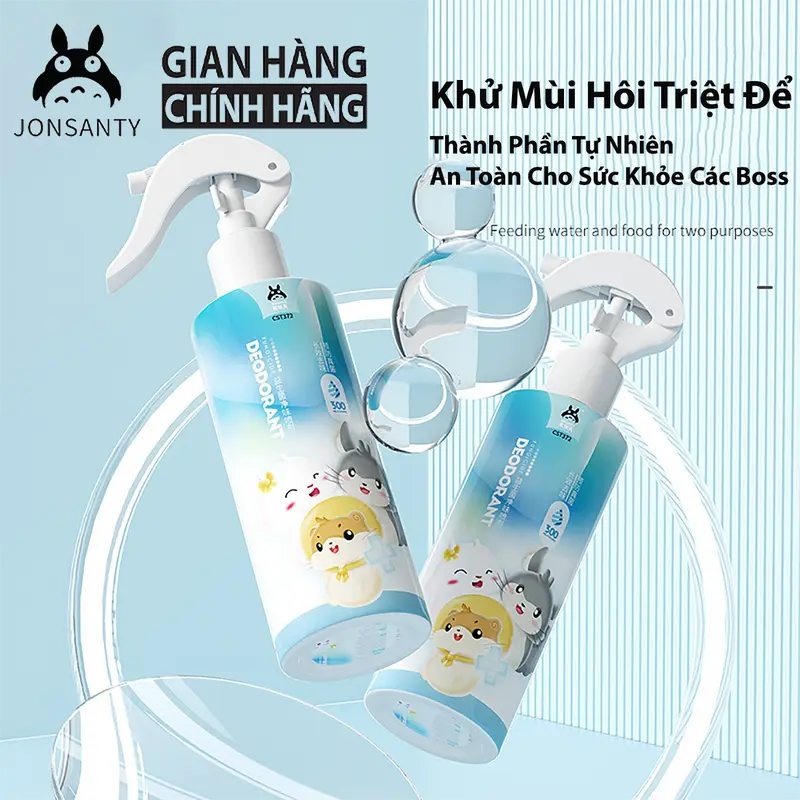 Xịt khuẩn khử mùi thú cưng JONSANTY hương chanh bạc hà cao cấp làm sạch không khí, bảo vệ môi trường 0