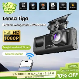 3 Lens Dashcam 64G HD 1080P WIFI dashcam mobi Kamera Dash Kamera Dashcam Lensa Loop 24 Jam