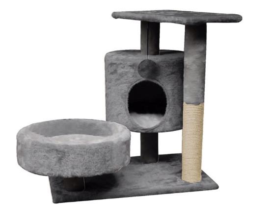 Nhà cây cho mèo xinh xắn kết hợp trụ cào móng có khay tròn và nhà (Hàng có sẵn)