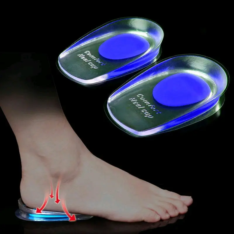 Insular Alas Kaki Sol Sepatu Soft Silicone Gel Half Heel Man Blue peninggi
