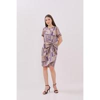 Gambar MINIMAL - Malika - Dress Serut Wanita Motif Tenun Bunga - Navy - S, Navy dari Minimal Kab. Pemalang 4 Tokopedia
