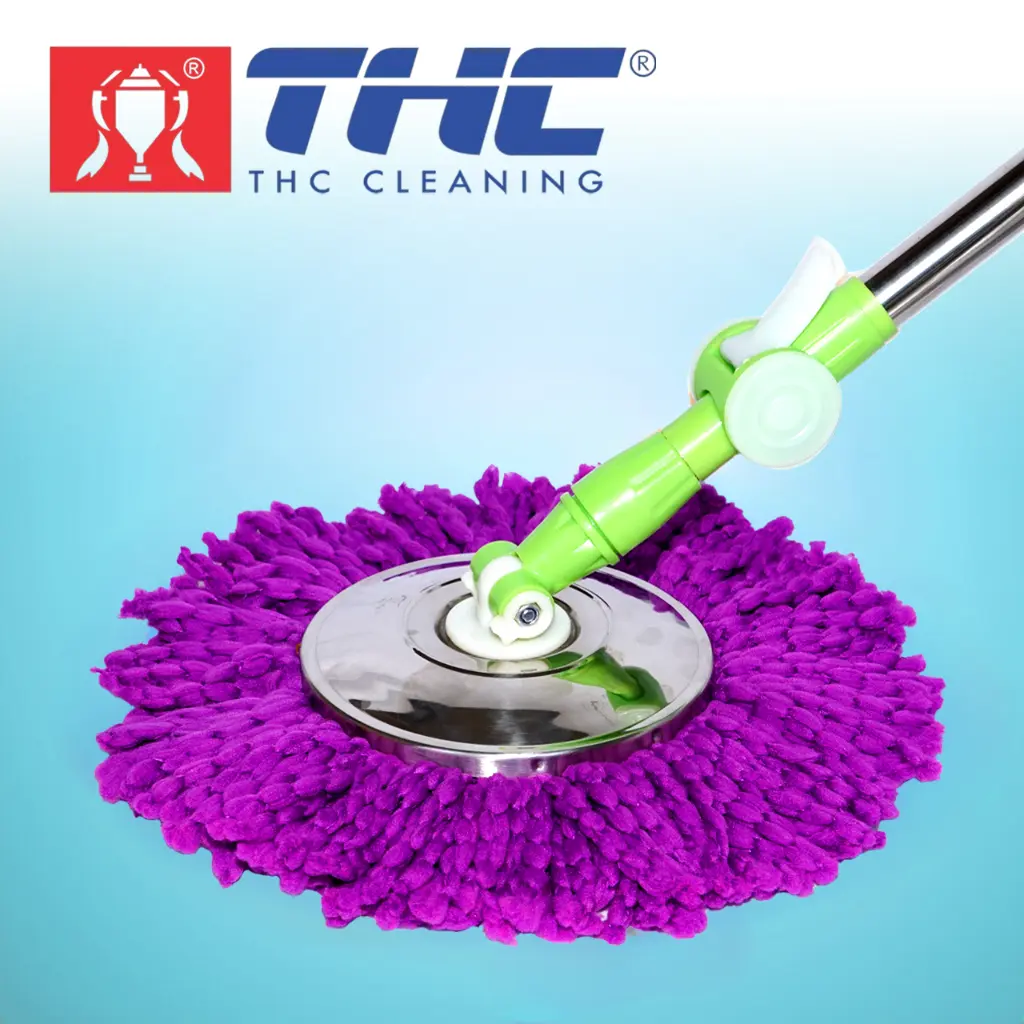 Cây Lau Nhà Xoay 360 Độ Thân Inox Bền Bỉ Loại Thường Chổi Lau Nhà Xoay 360 Độ Mâm Inox Đa Năng Loại Thường THC Cleaning