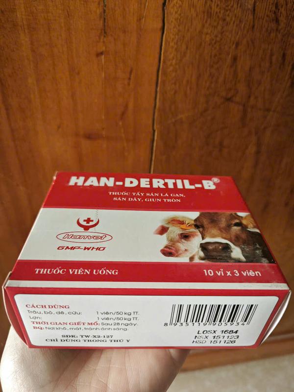 HAN-DERTIL -B THUỐC TẨY GIUN SÁN TRÊN CHÓ MÈO, LỢN, GÀ 3