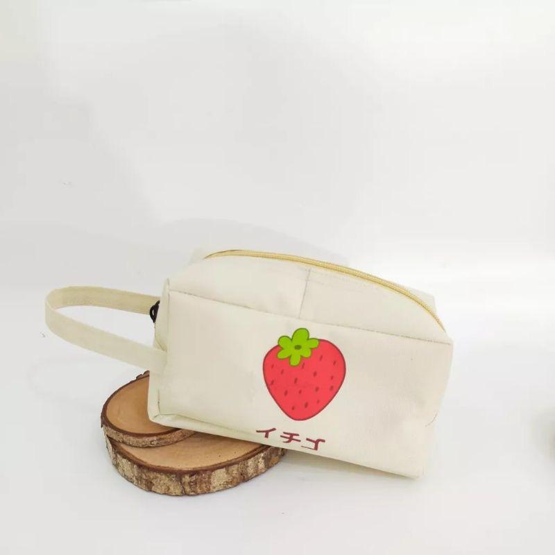 Product Introduction of (COD) POUCH TEMPAT MAKE UP MUAT BANYAK - POUCH MURAH MUAT BANYAK Kanvas Kanvas Kanvas Kanvas Kanvas Tali Serut 3