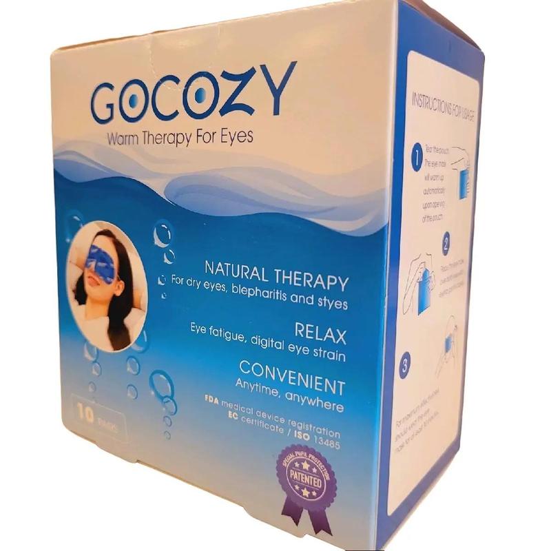 GOCOZY, chườm ấm mắt giúp thư giãn, giảm mỏi mắt khô mắt, hộp 10 miếng, phân phối gomed 1