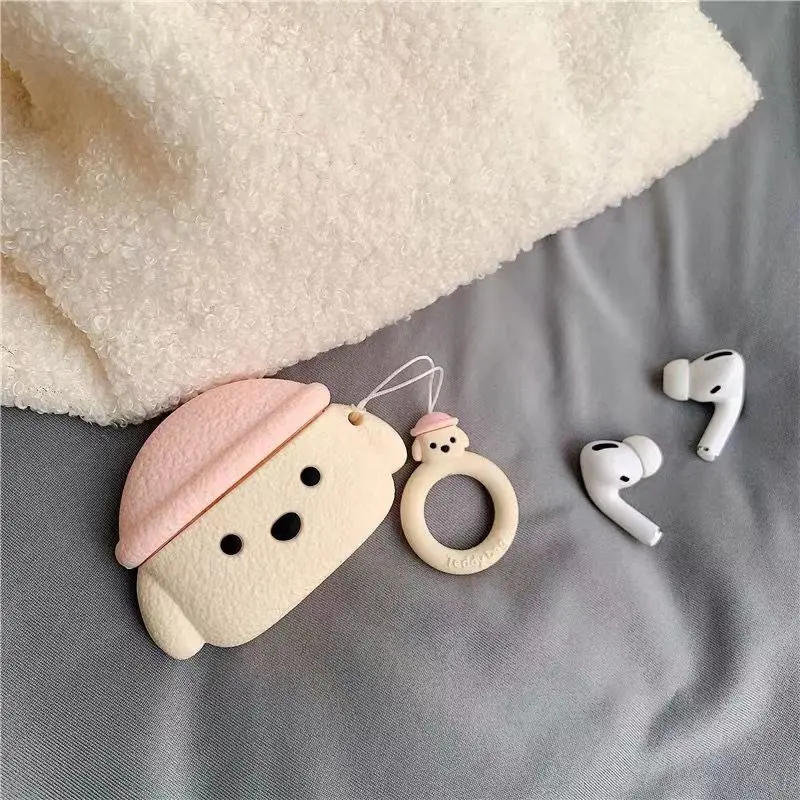 Vỏ AirPods, Thiết Kế Hình Chú Chó Teddy Hoạt Hình Dễ Thương, Màu Hồng, Thích Hợp Cho Apple AirPods 4, AirPods Pro 2, AirPods Pro 3, AirPods 1, AirPods 2, Vỏ Tai Nghe, Vỏ Bảo Vệ Tai Nghe Bluetooth Không Dây Phụ Kiện