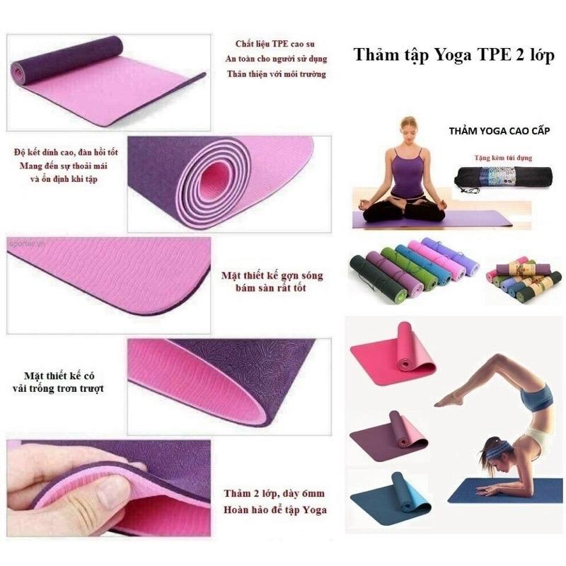 Thảm tập Yoga-tập gim chống trượt tập tại nhà 2 lớp chuẩn đẹp 2