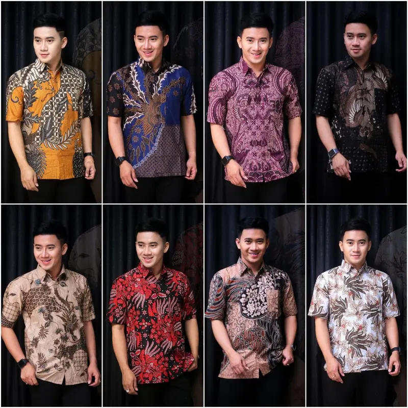 Kemeja Batik Pria Lengan Pendek Motif Terbaru 2024 Baju Batik Pria Dewasa Batik Kerja Pakaian Pria Lengan Pendek Batik Big Size M L XL XXL Batik Laki-Laki V-Neck Hitam Bunga Setrip Slim-fitting Putih Crew Neck Santai Katun Batik Pekalongan Baju Distro 4